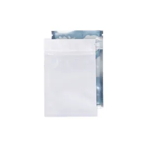 1g x 16 Mylar Smell Proof Bags Clear Front/ Matte Black Back