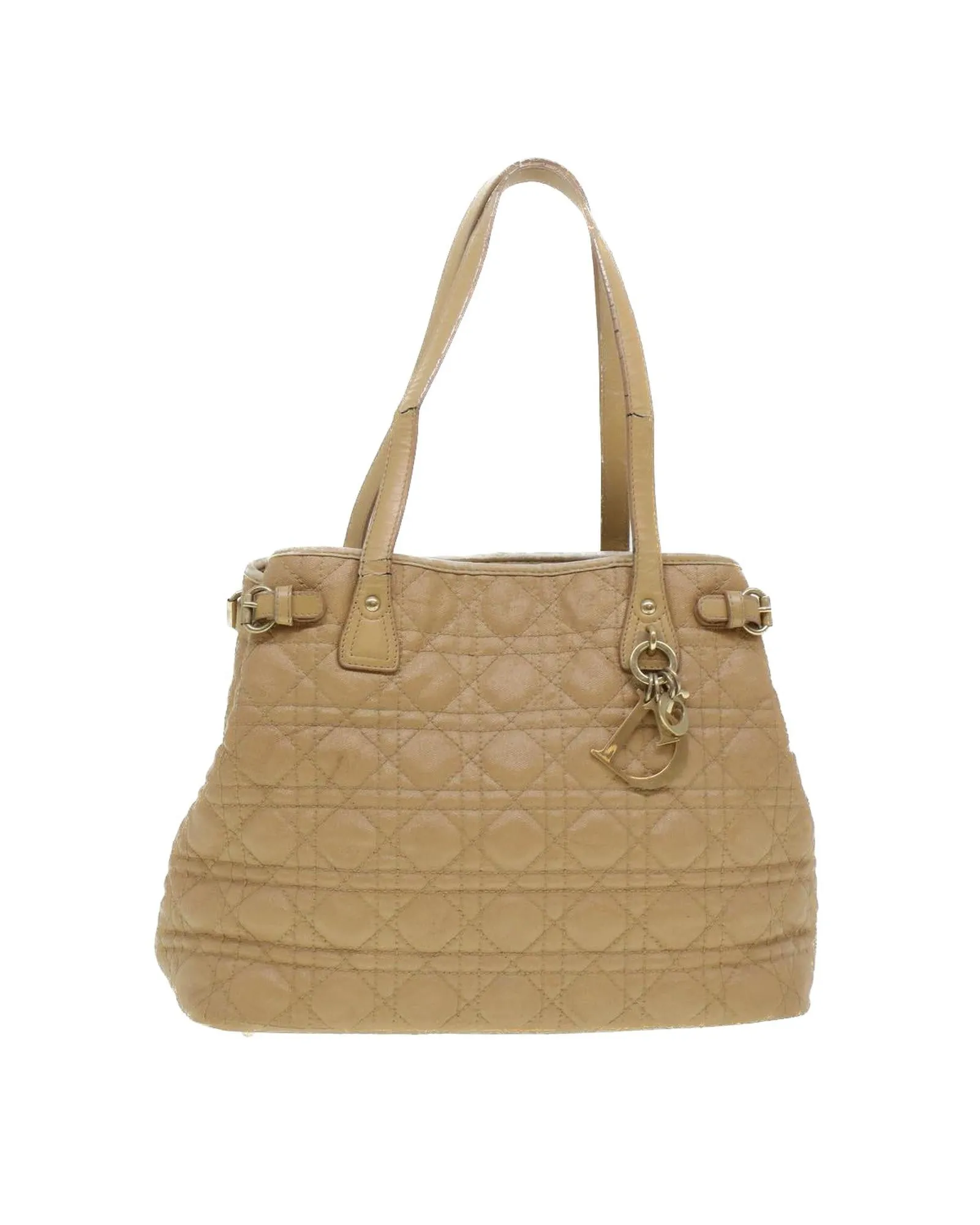 Authentic Christian Dior Beige Canage Tote Bag