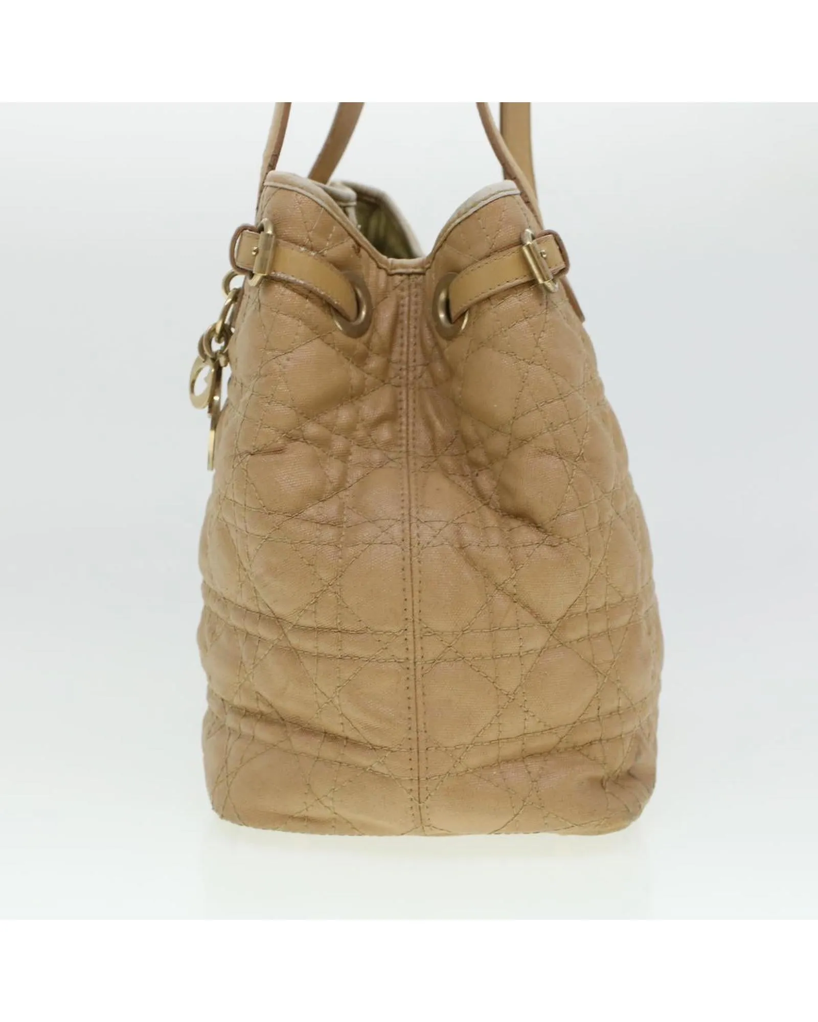 Authentic Christian Dior Beige Canage Tote Bag