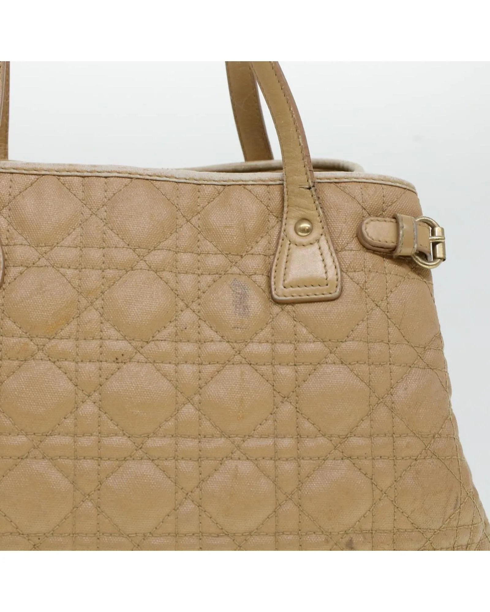 Authentic Christian Dior Beige Canage Tote Bag
