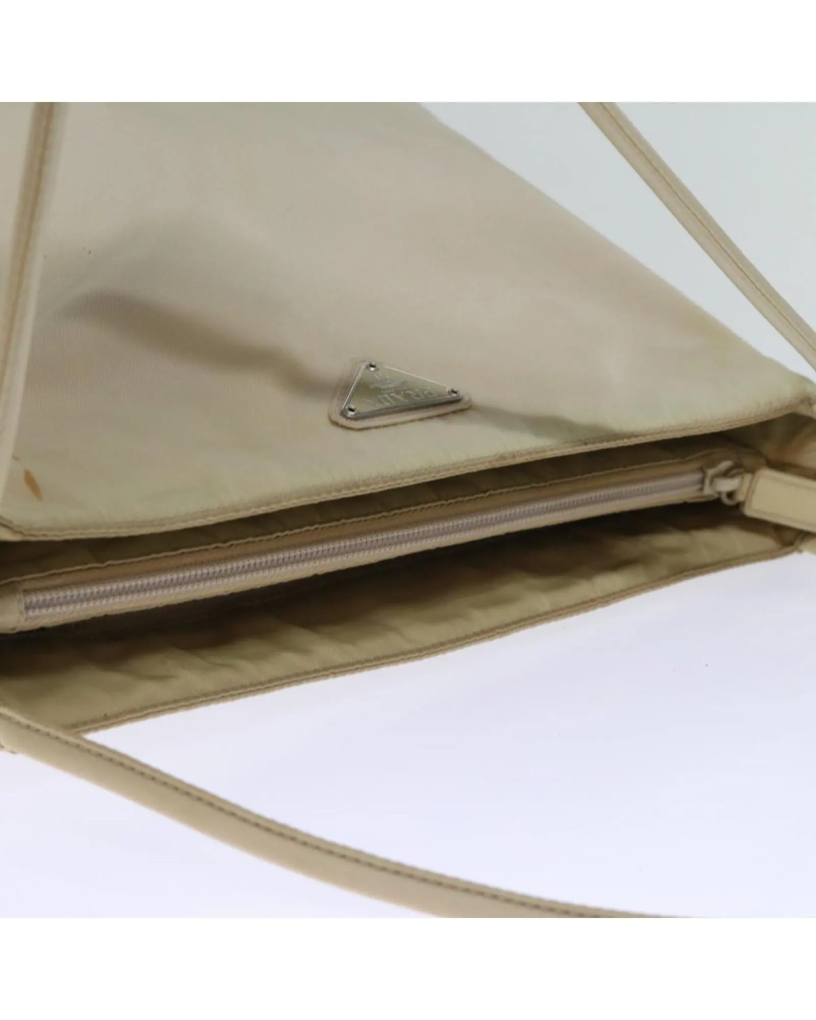 Beige Nylon Tote Bag with Accessory from Italy