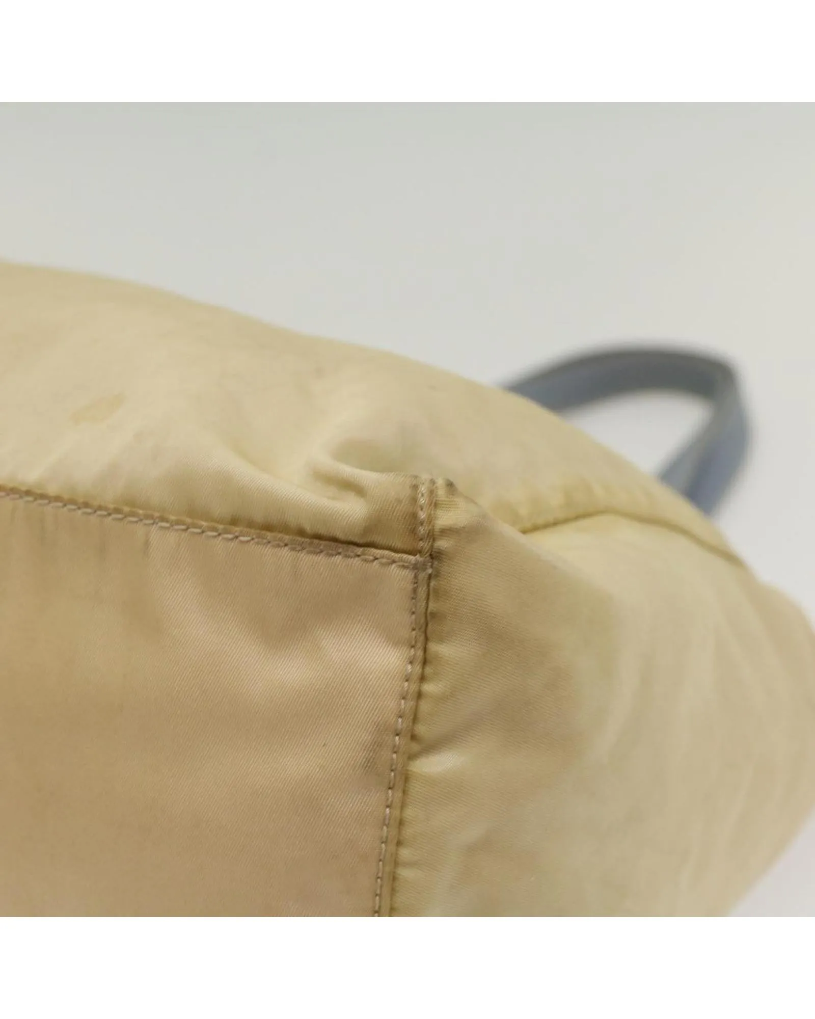 Beige Nylon Tote Bag with Accessory