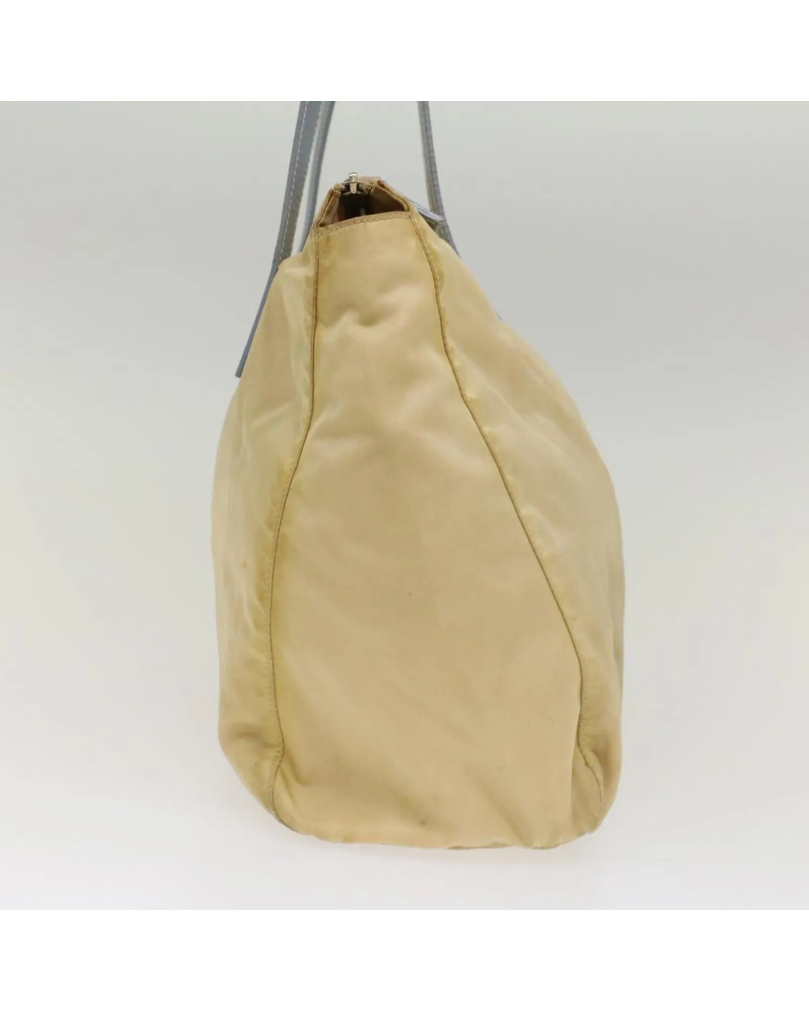 Beige Nylon Tote Bag with Accessory