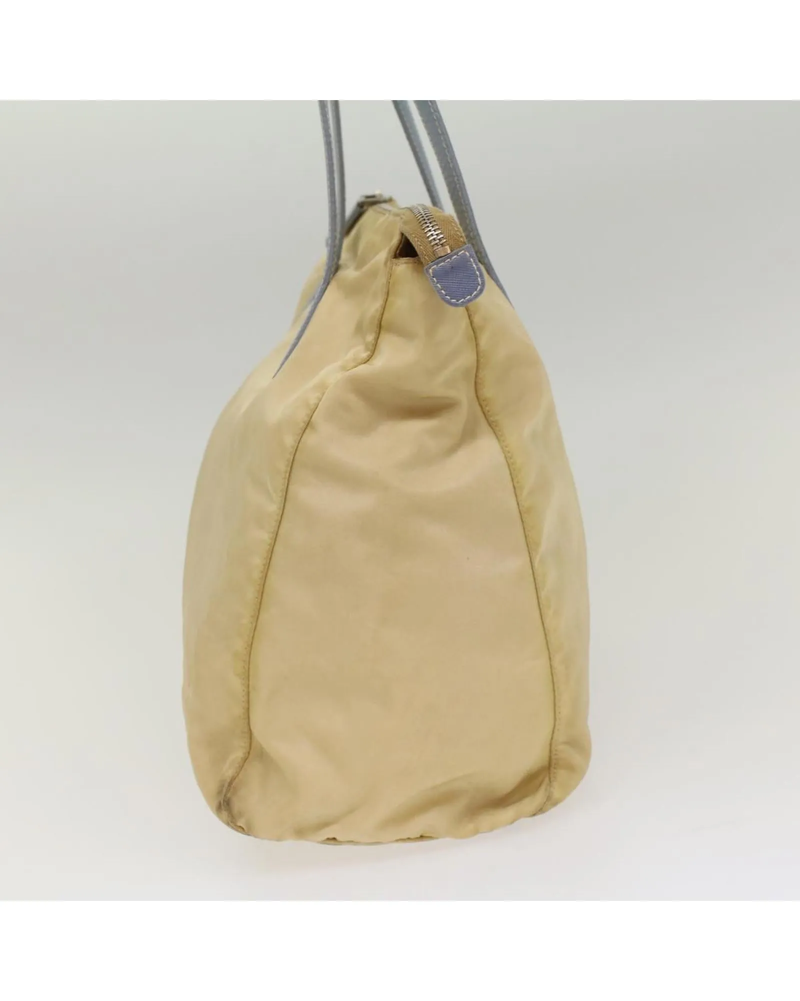 Beige Nylon Tote Bag with Accessory