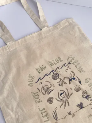 BeKindBella x feelin'blue. 'Let's Keep Our Big Blue Feelin' Good' Canvas Tote