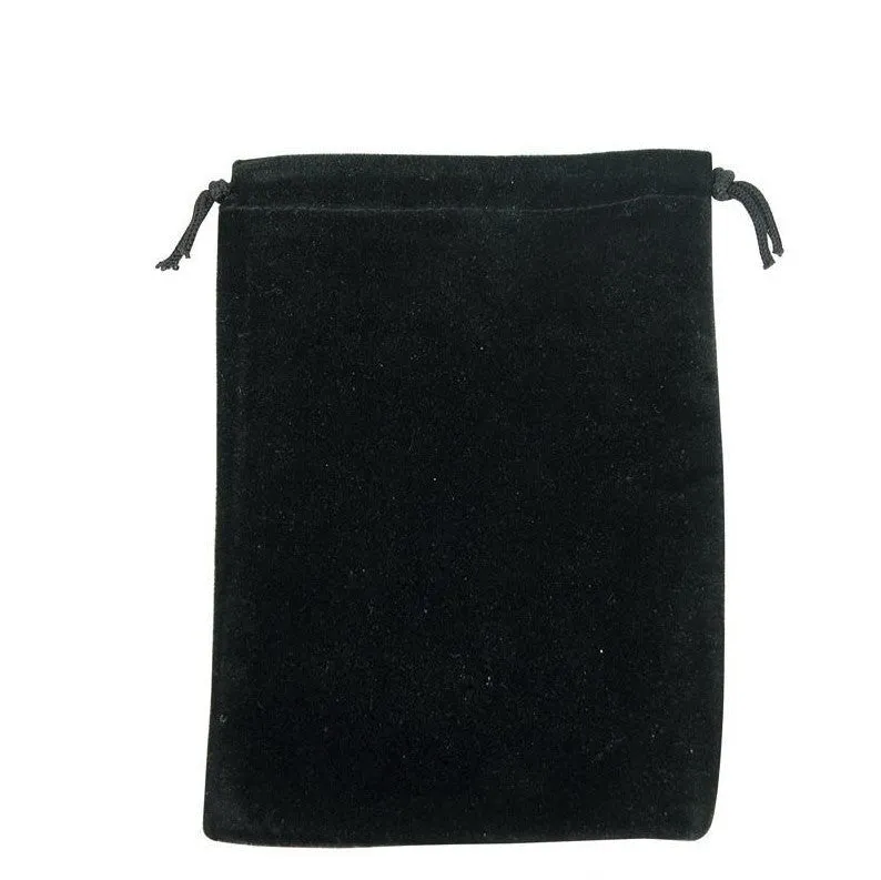 Black Ultra-Soft Velvet Drawstring Bags - 12 Bags in a pack - Multiple sizes available
