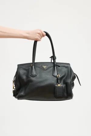 Black Vitello Daino Tote Bag