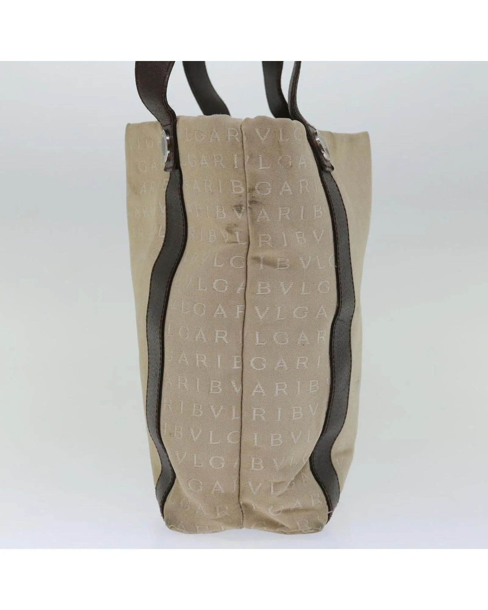 Canvas Beige Brown Tote Bag