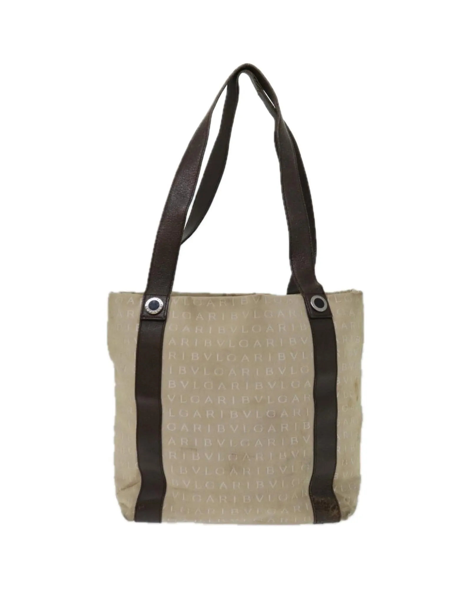 Canvas Beige Brown Tote Bag