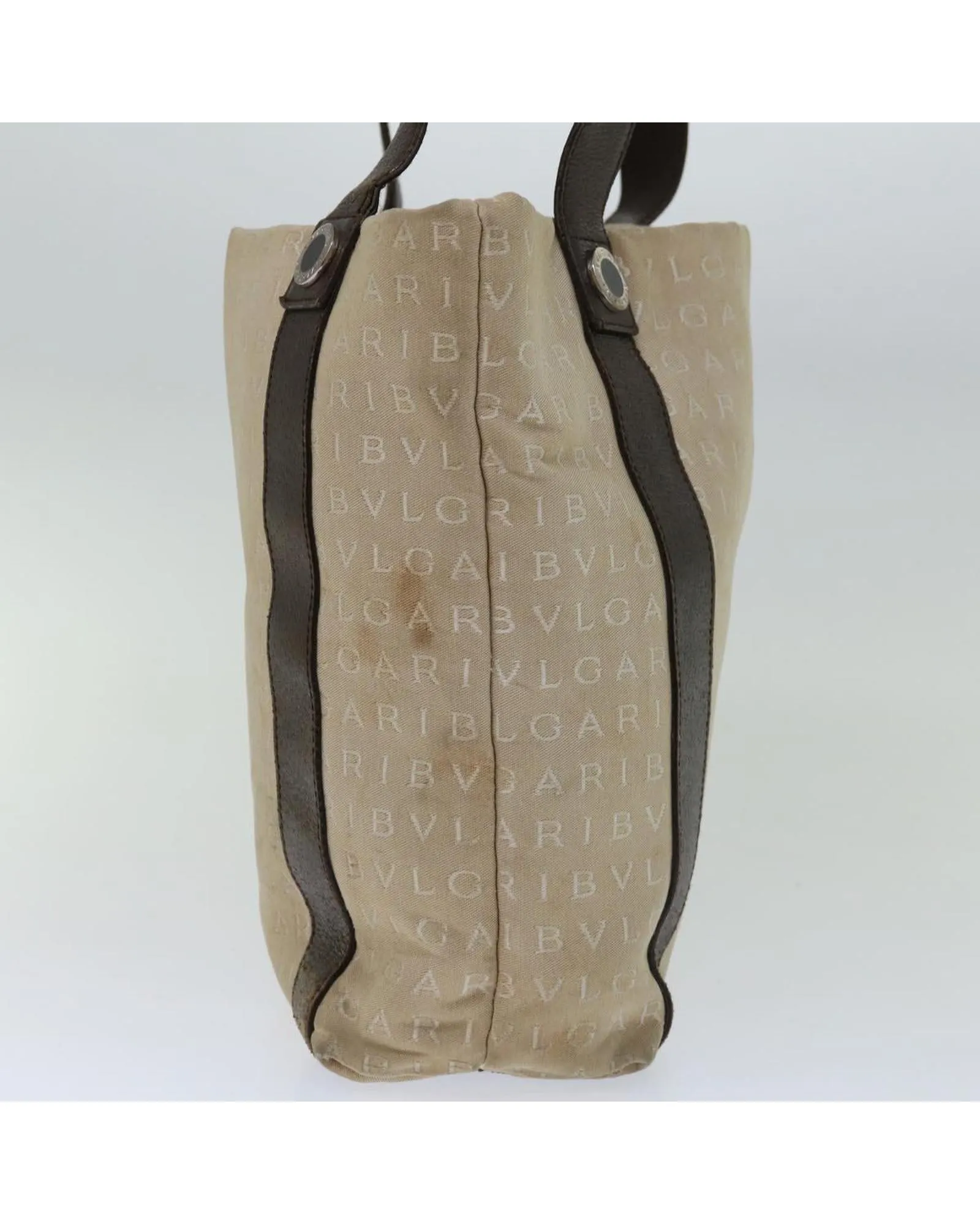 Canvas Beige Brown Tote Bag