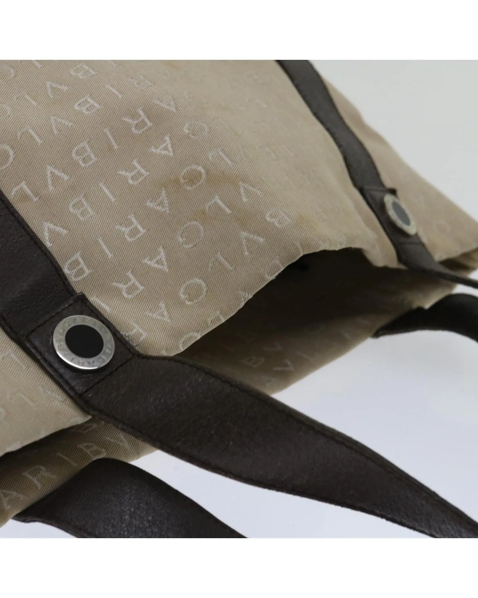 Canvas Beige Brown Tote Bag