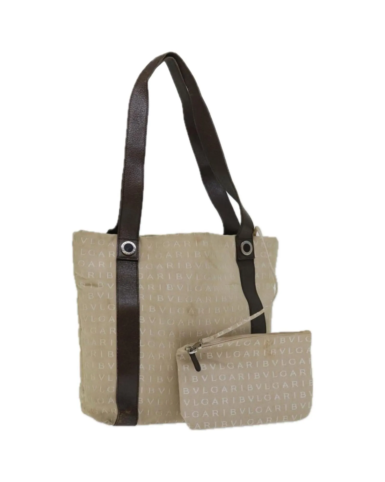 Canvas Beige Brown Tote Bag