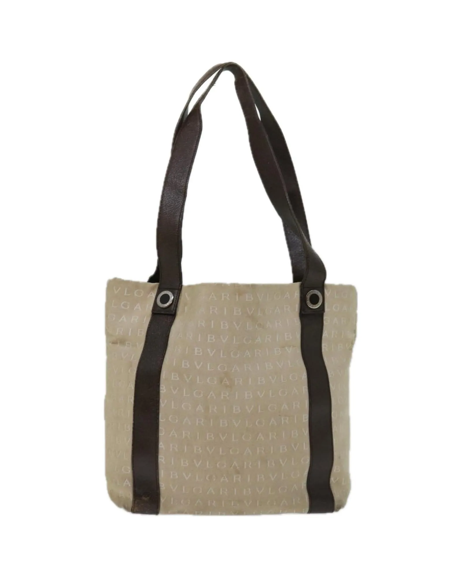 Canvas Beige Brown Tote Bag