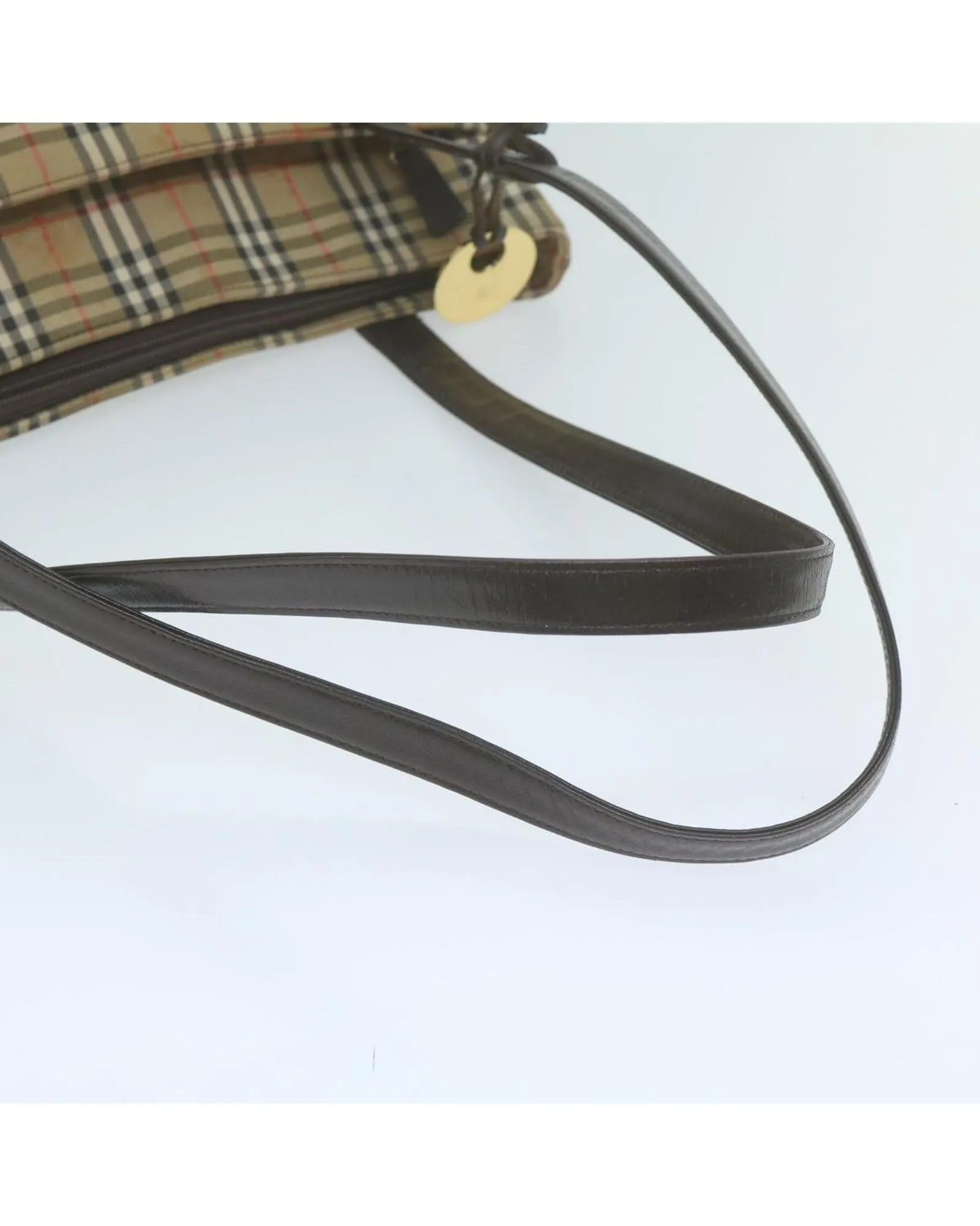 Canvas Beige Nova Check Tote Bag by Burberry