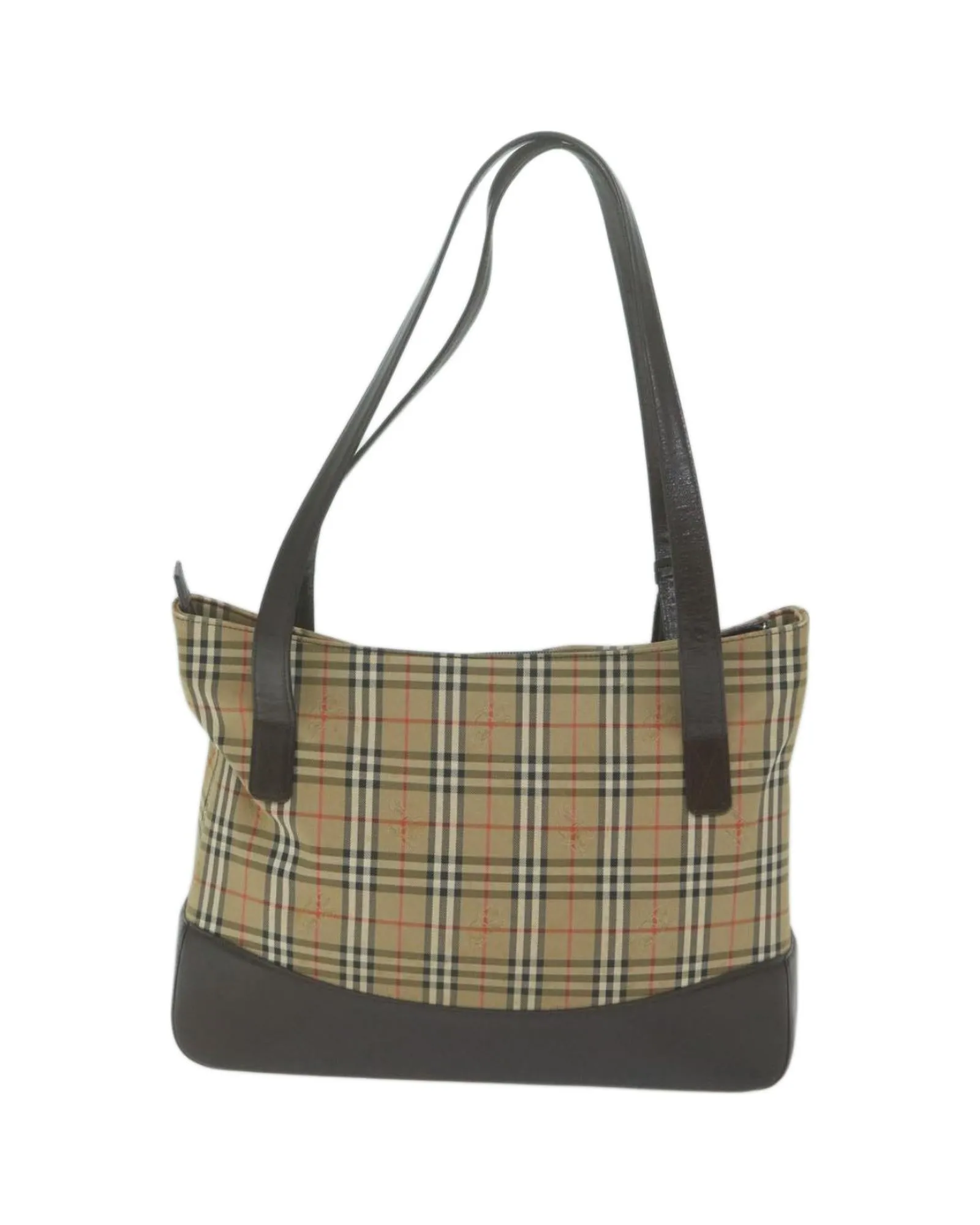 Canvas Beige Nova Check Tote Bag by Burberry