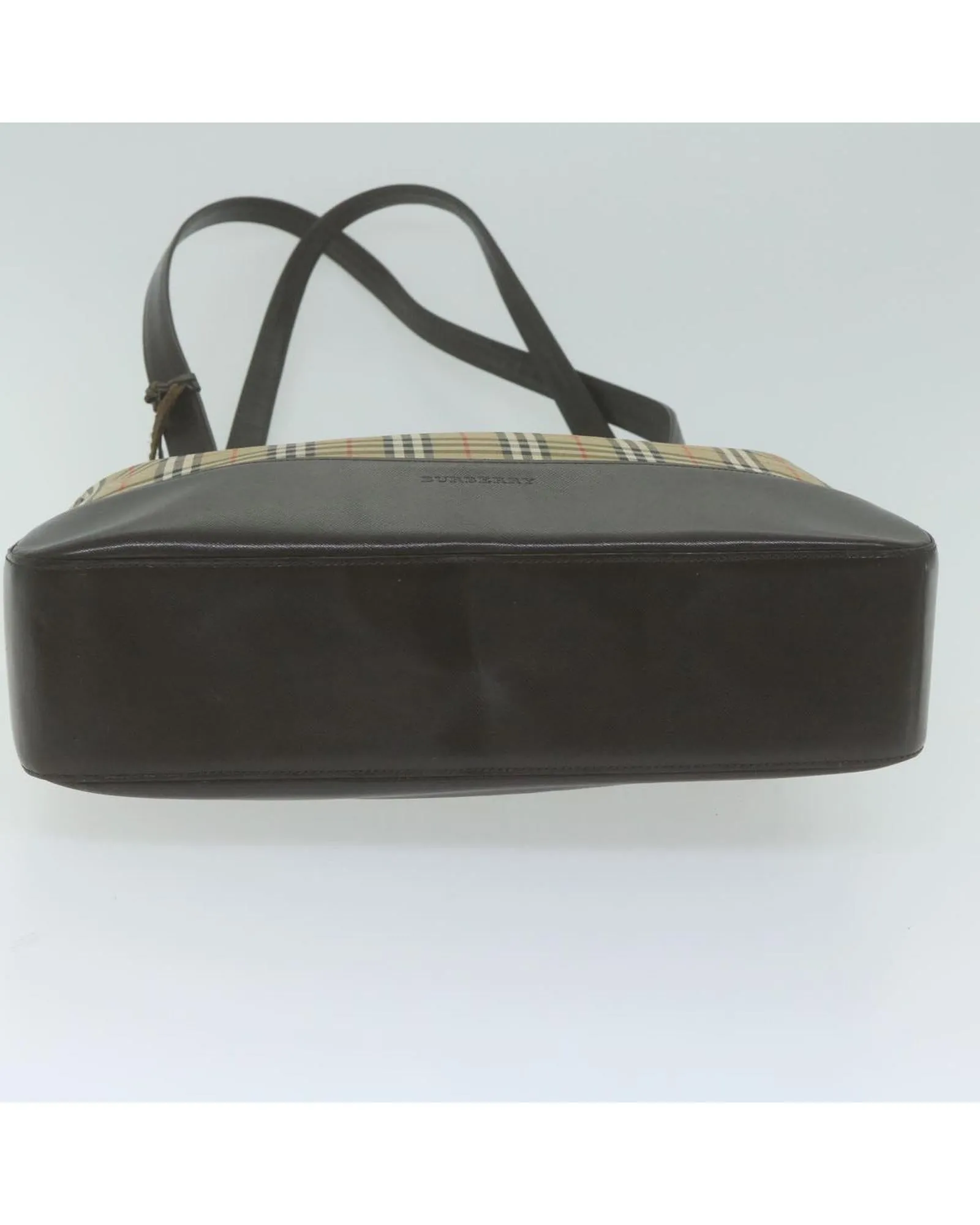 Canvas Beige Nova Check Tote Bag by Burberry