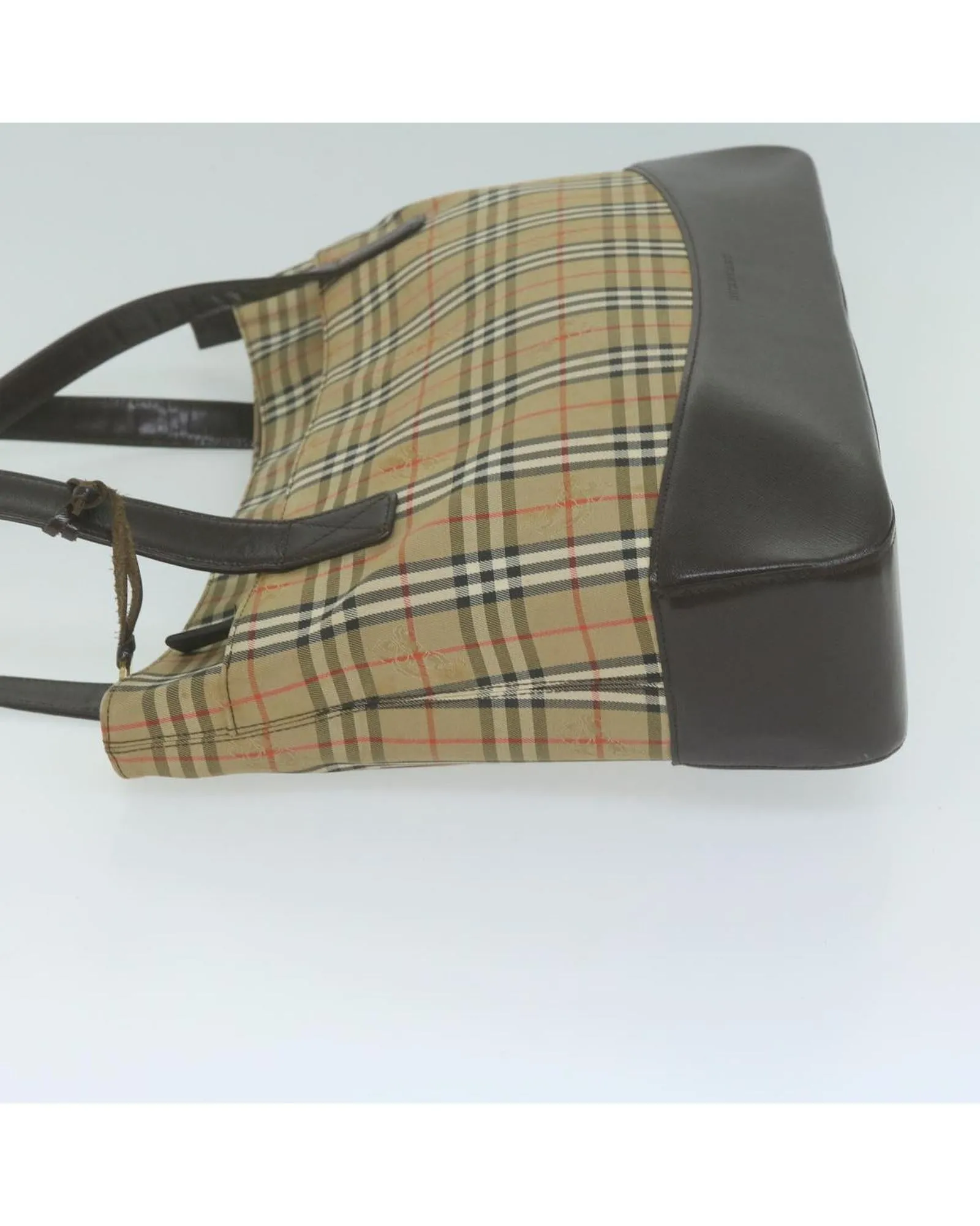 Canvas Beige Nova Check Tote Bag by Burberry
