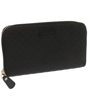 Canvas Long Wallet with Guccissima Pattern and Micro GG Design