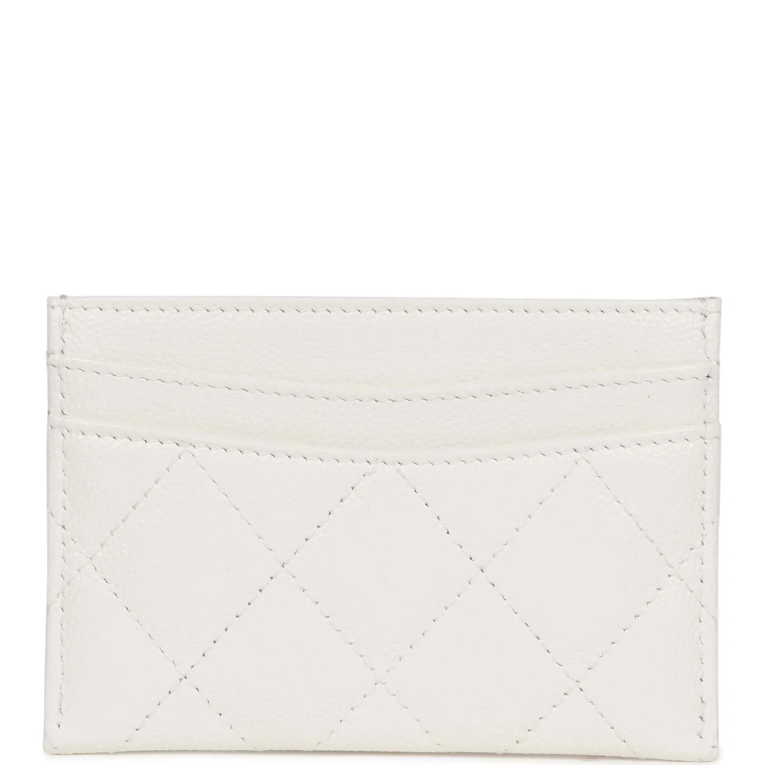 Chanel Card Holder Wallet White Caviar Light Gold Hardware