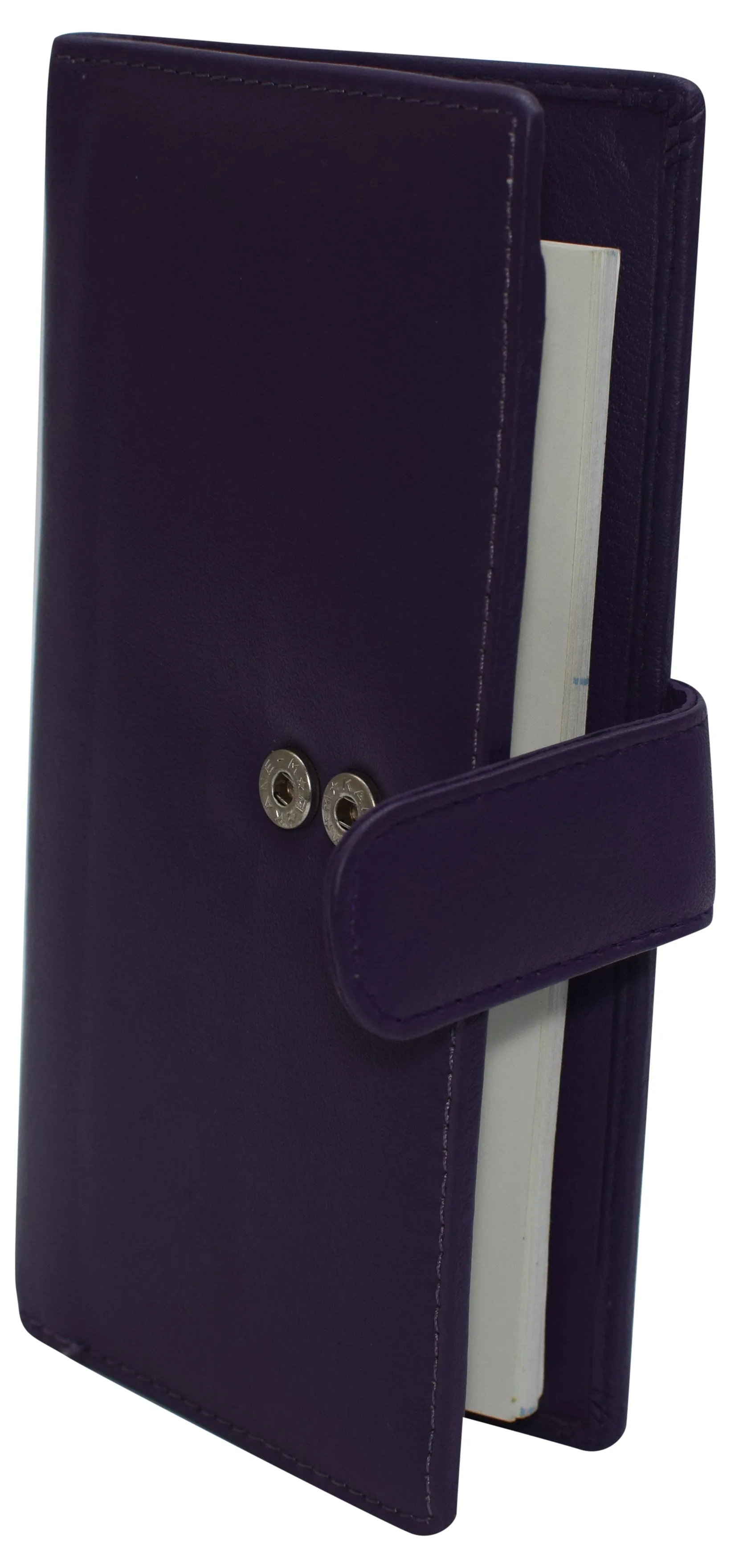 CN157 Real Leather Checkbook Cover RFID Wallets For Women Duplicate Check With Snap Closure