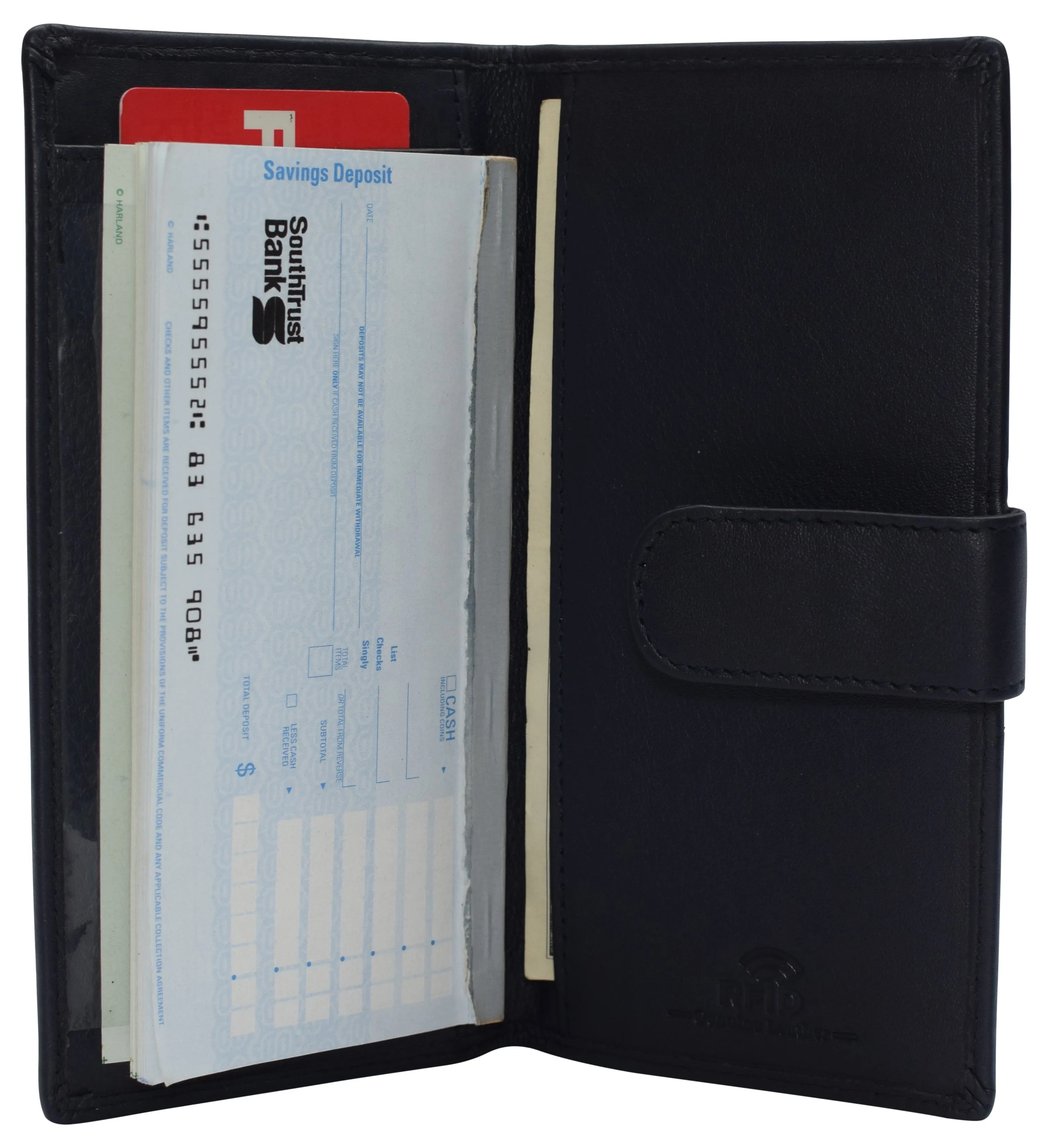CN157 Real Leather Checkbook Cover RFID Wallets For Women Duplicate Check With Snap Closure