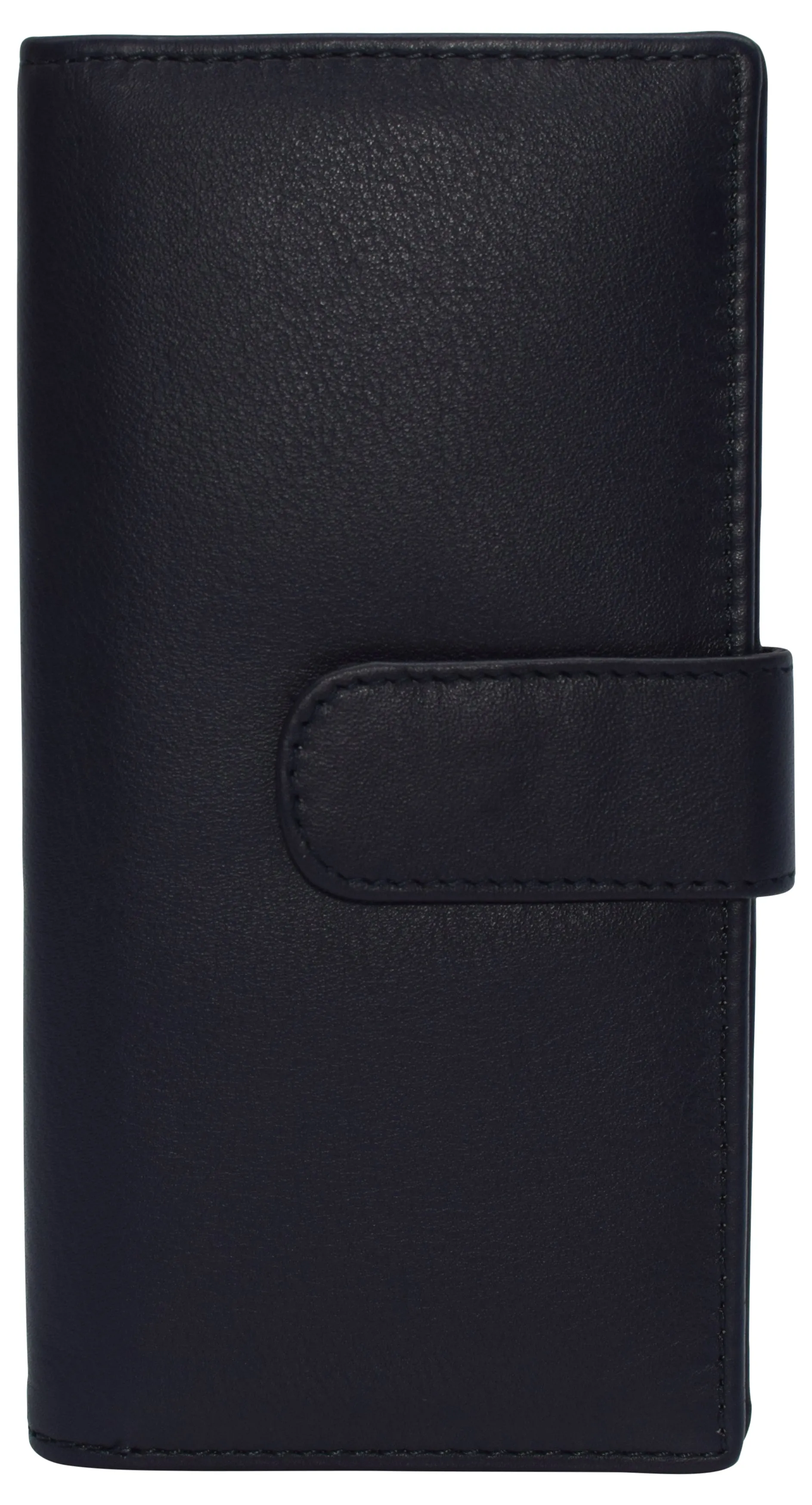 CN157 Real Leather Checkbook Cover RFID Wallets For Women Duplicate Check With Snap Closure