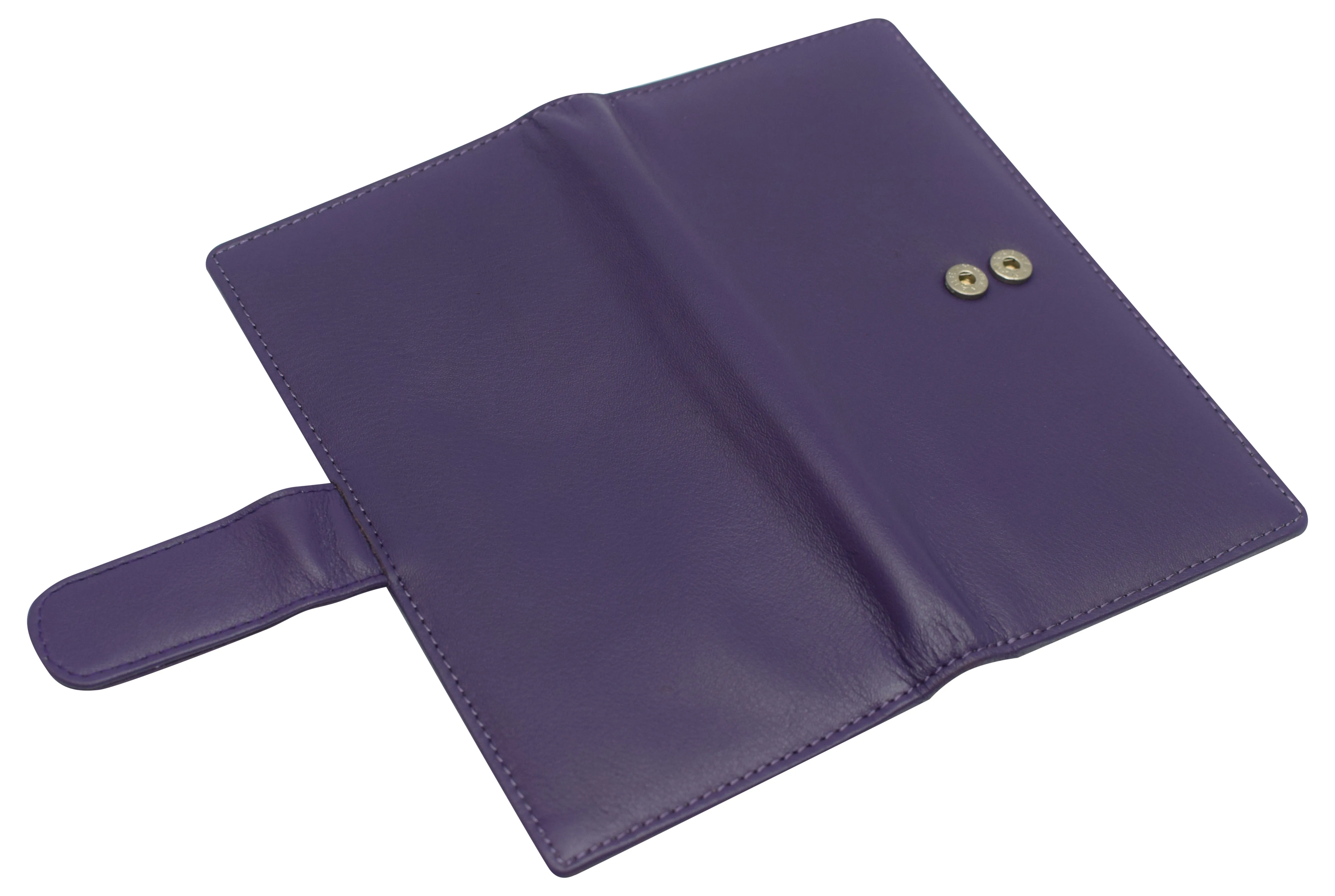 CN157 Real Leather Checkbook Cover RFID Wallets For Women Duplicate Check With Snap Closure