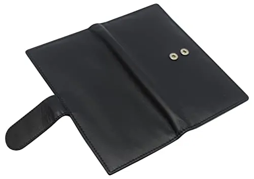 CN157 Real Leather Checkbook Cover RFID Wallets For Women Duplicate Check With Snap Closure