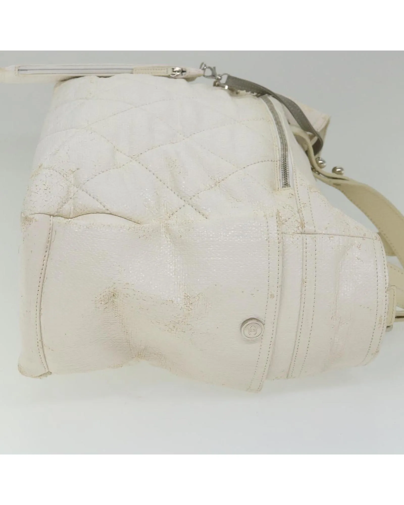 Coated Canvas Tote Bag with White CC Design - Authentic CHANEL Paris