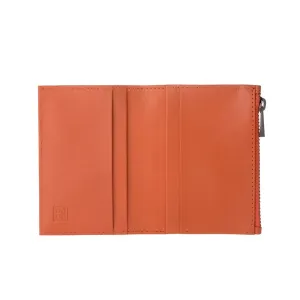 DuDu Zip-It Minimalist Leather Wallet - Orange