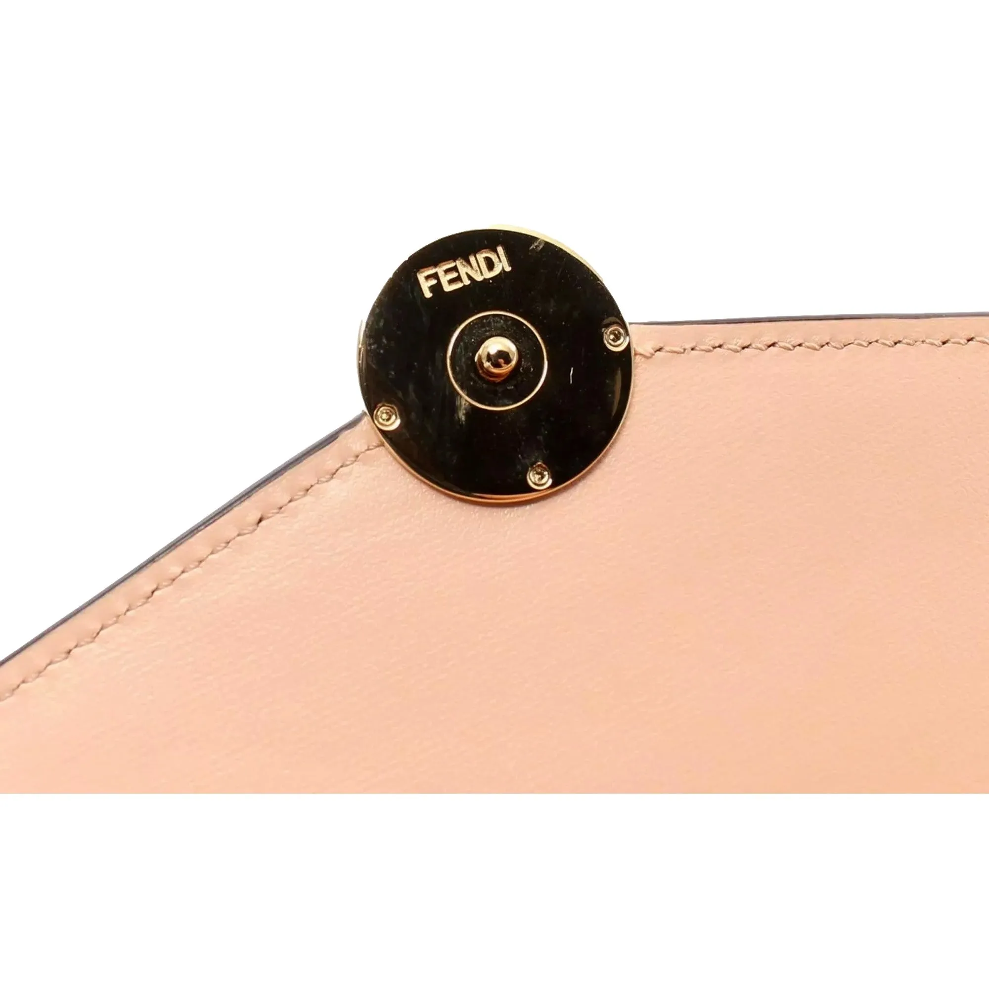 Fendi F Is Fendi Leather Long Envelope Womens Wallet Light Rose Beige Pink