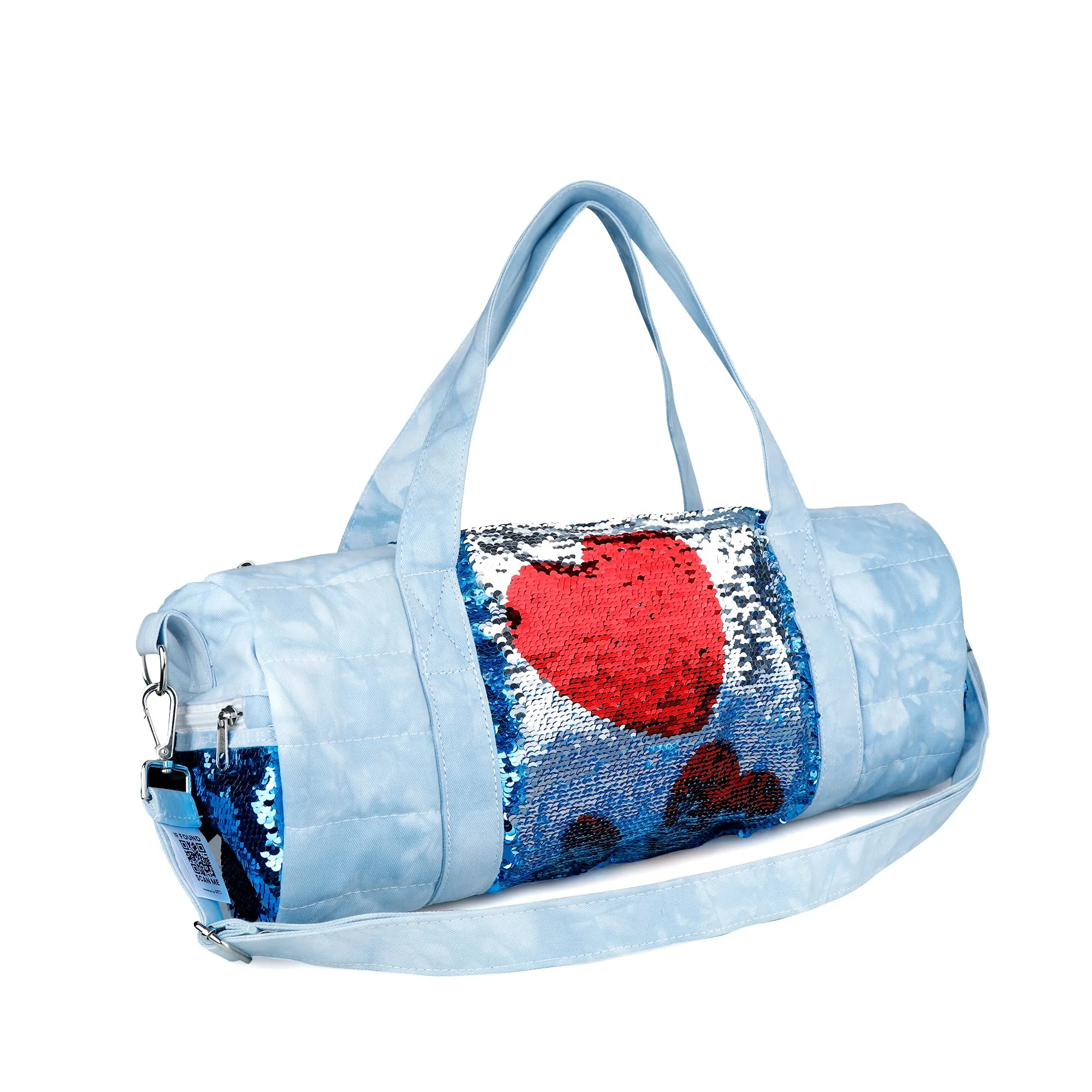 Flip Sequin Duffel Bag with Brij™ Tech | Hearts