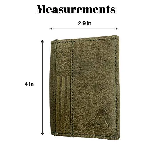 Genuine Leather Business Card Holder Name Card Case Credit Card Wallet with ID Window RFID Blocking USA Series RFID70HU