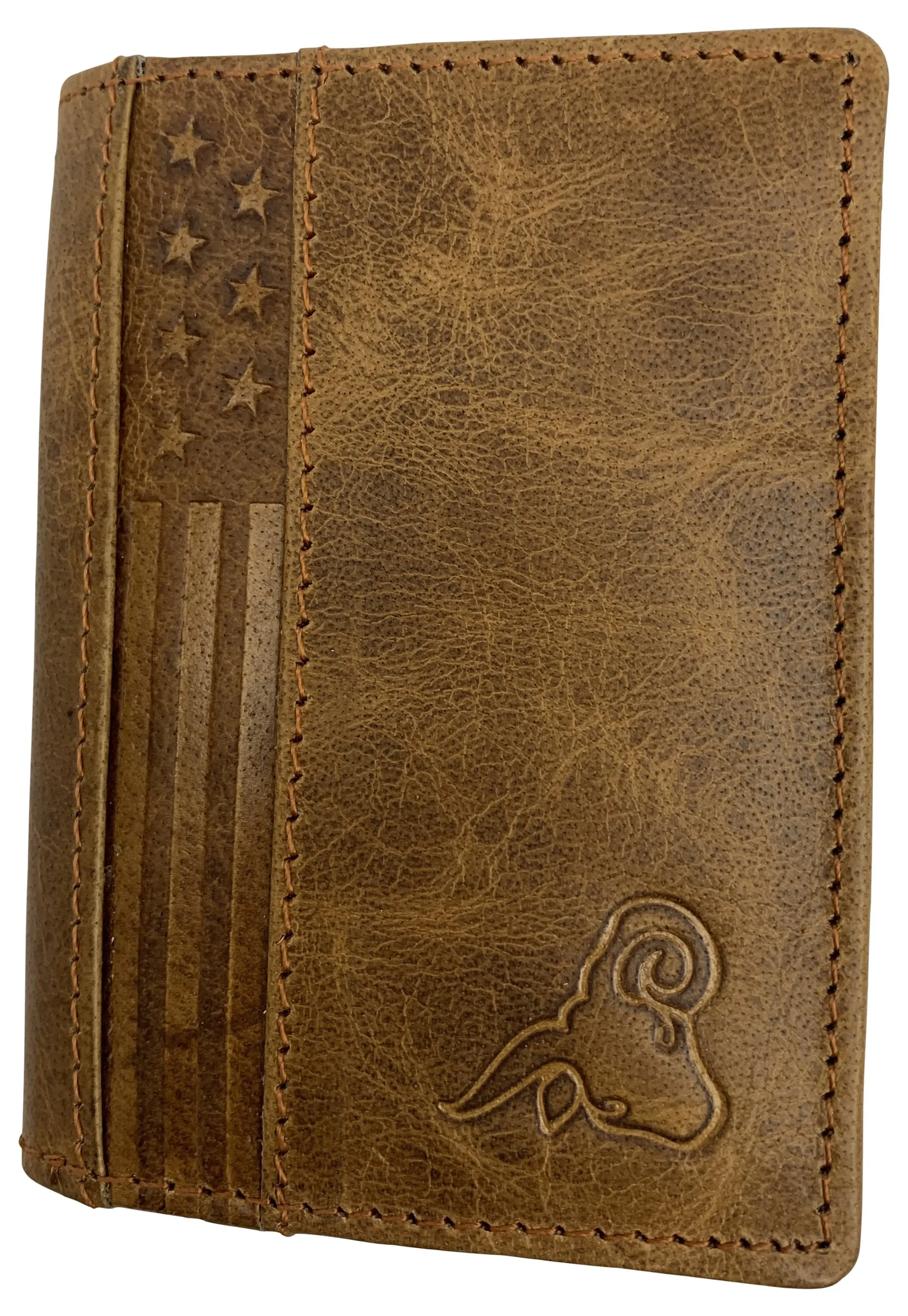 Genuine Leather Business Card Holder Name Card Case Credit Card Wallet with ID Window RFID Blocking USA Series RFID70HU