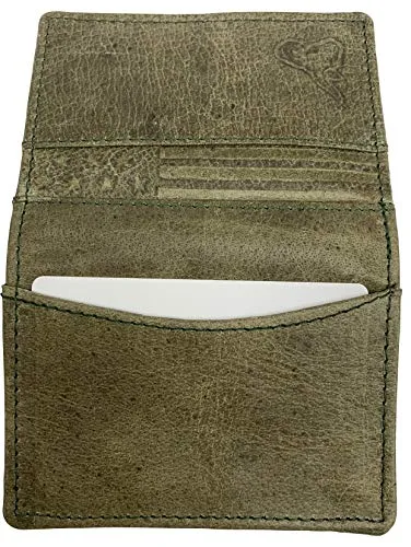 Genuine Leather Business Card Holder Name Card Case Credit Card Wallet with ID Window RFID Blocking USA Series RFID70HU