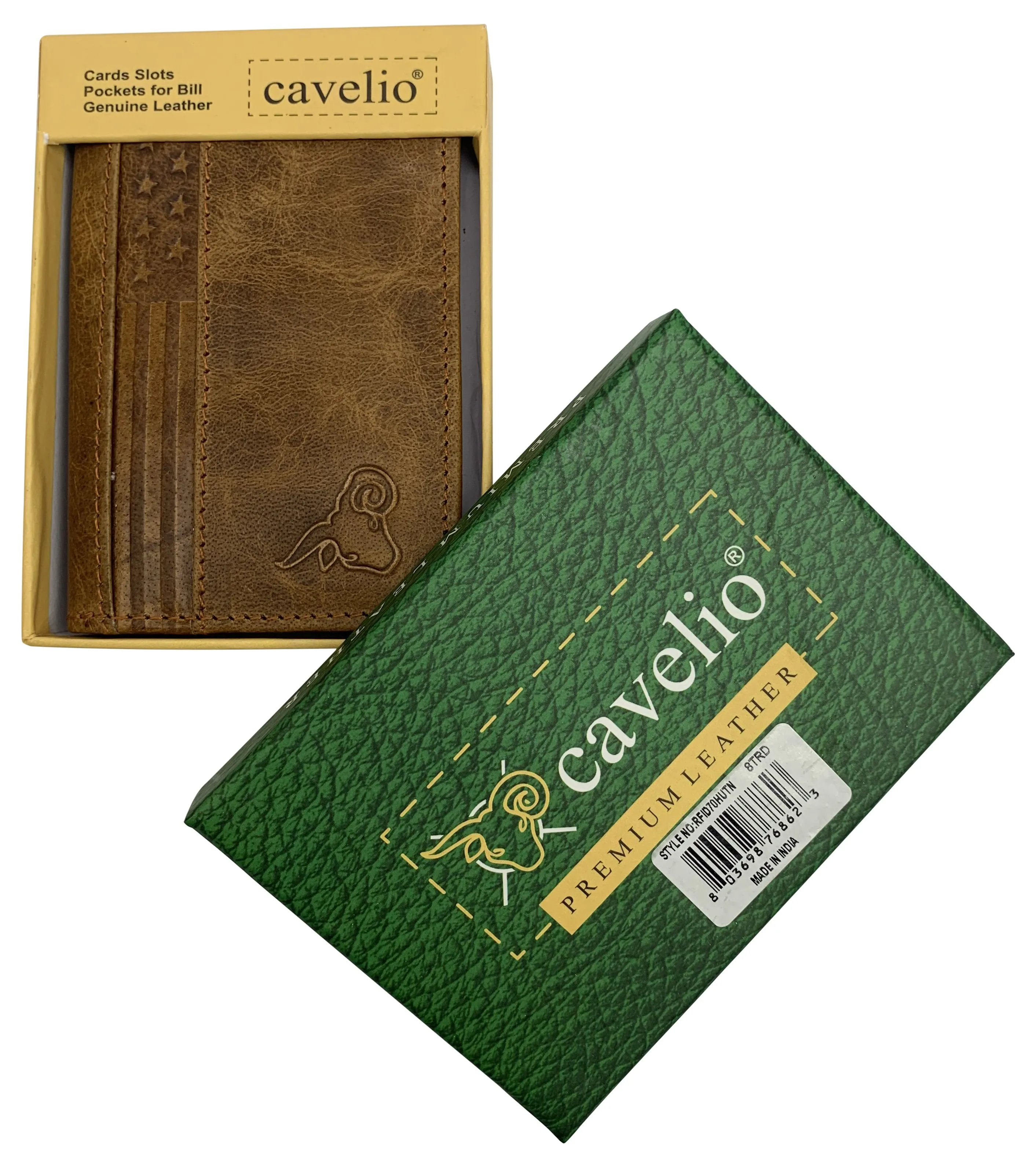 Genuine Leather Business Card Holder Name Card Case Credit Card Wallet with ID Window RFID Blocking USA Series RFID70HU