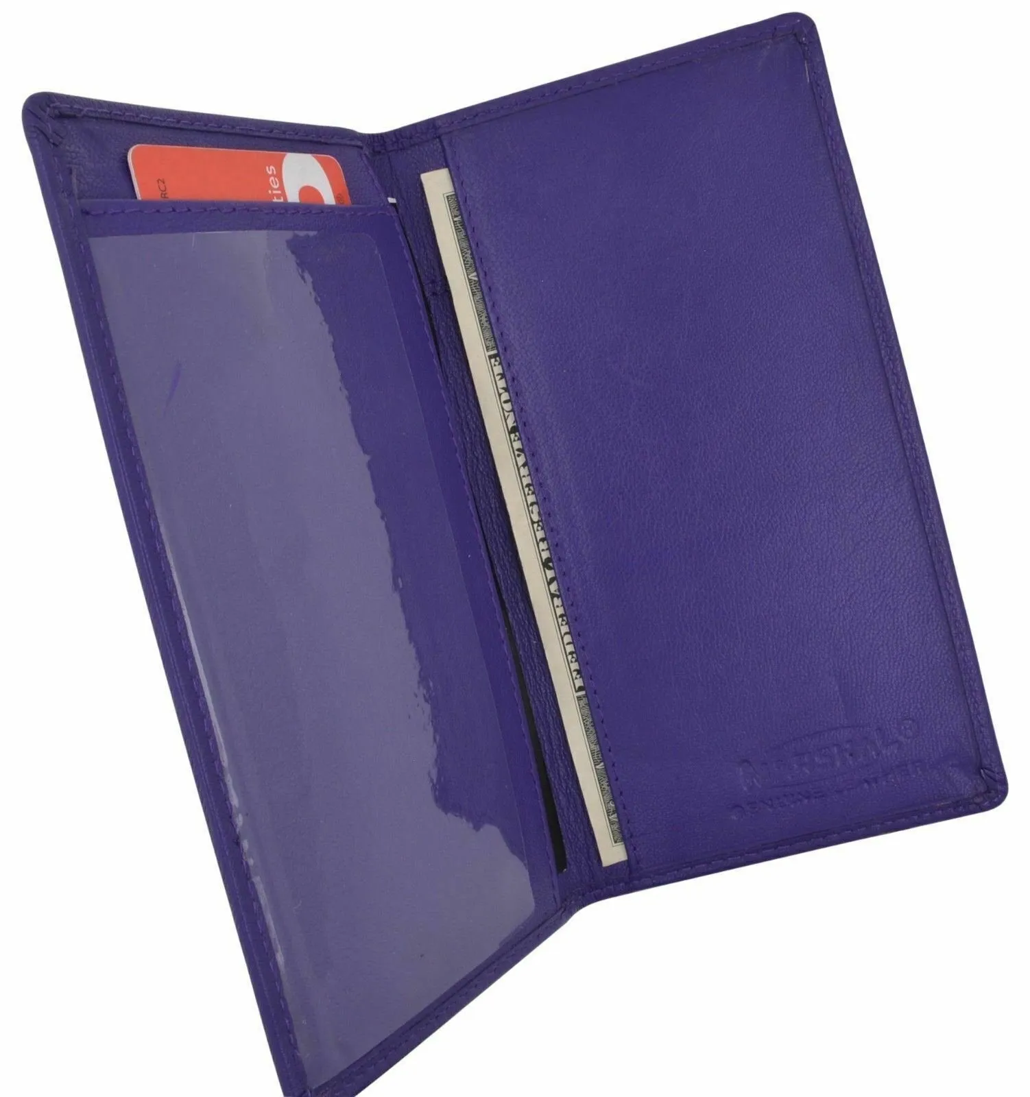 Genuine Leather PLAIN Checkbook Cover Purple NEW!!!