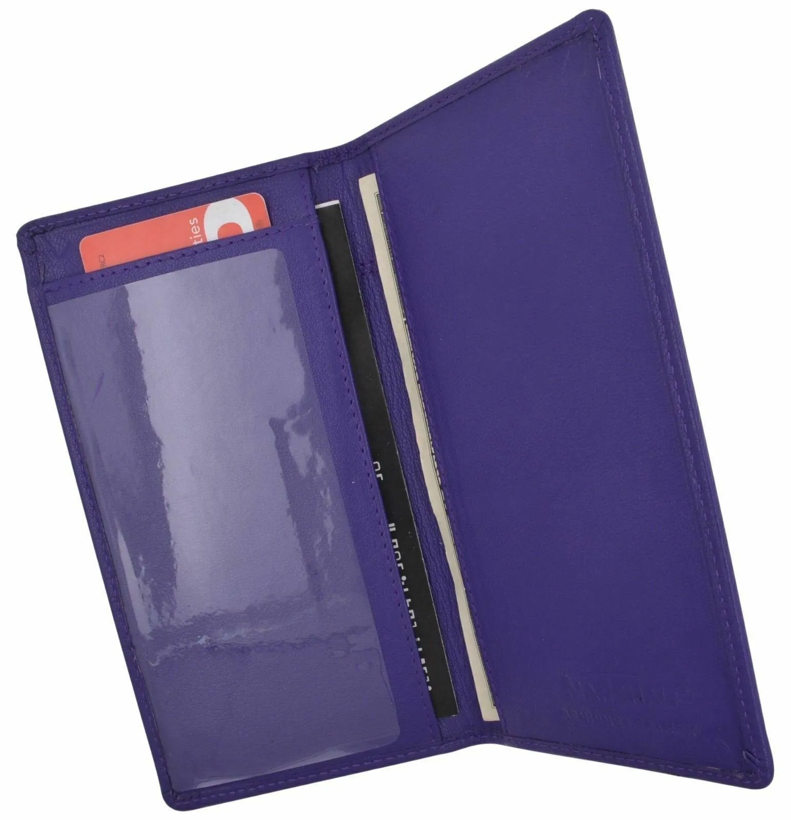 Genuine Leather PLAIN Checkbook Cover Purple NEW!!!