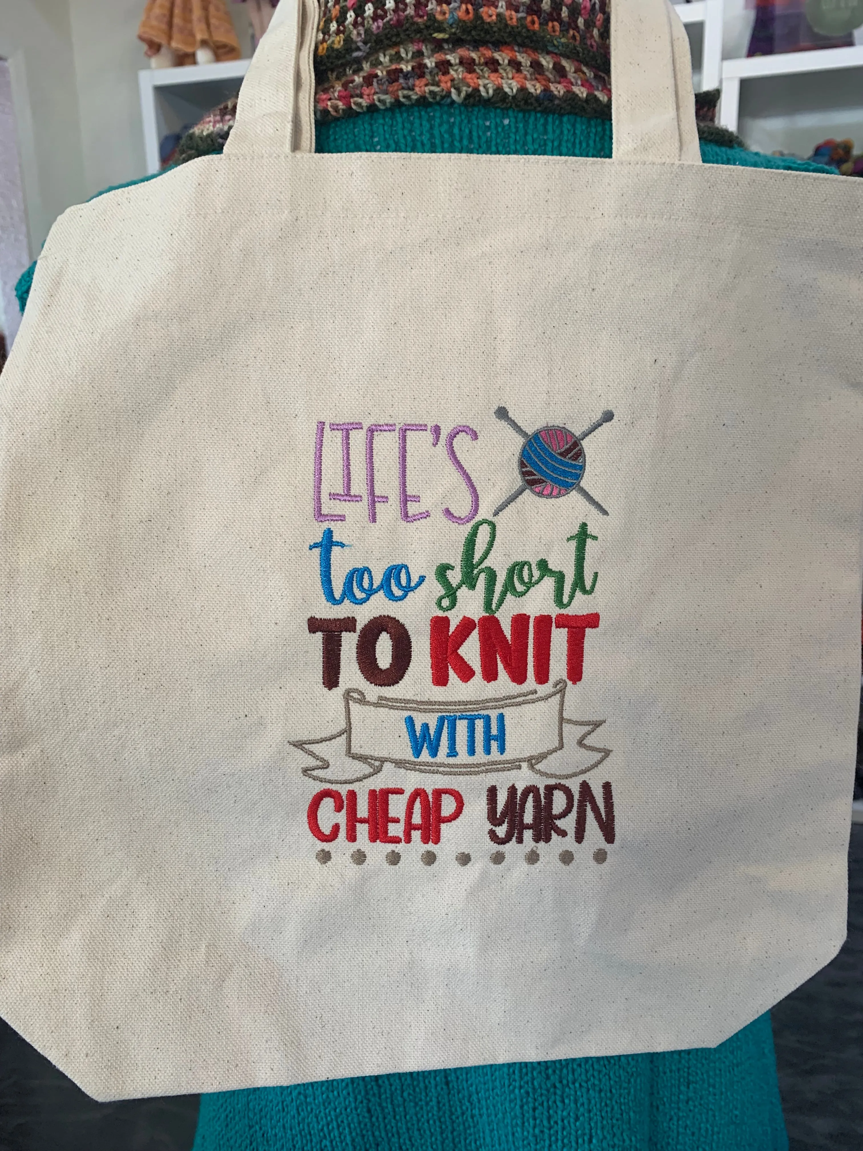 Giggling Hens Medium Canvas Project Bag