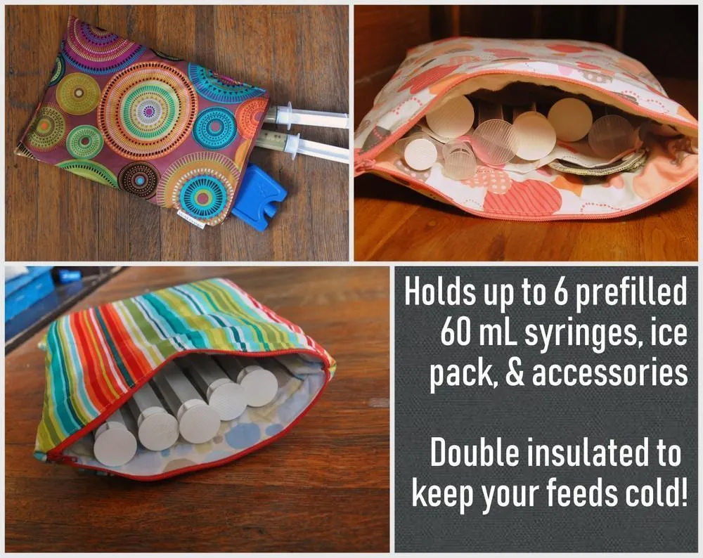 Gray Trucks Syringe Tote, Ready to Ship.