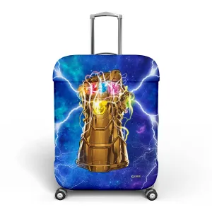 Sky Blue Stretchable Polyester Luggage Cover - Marvel Infinity Gauntlet Design | Washable Suitcase Protector for 26-30 Inch Large Suitcases