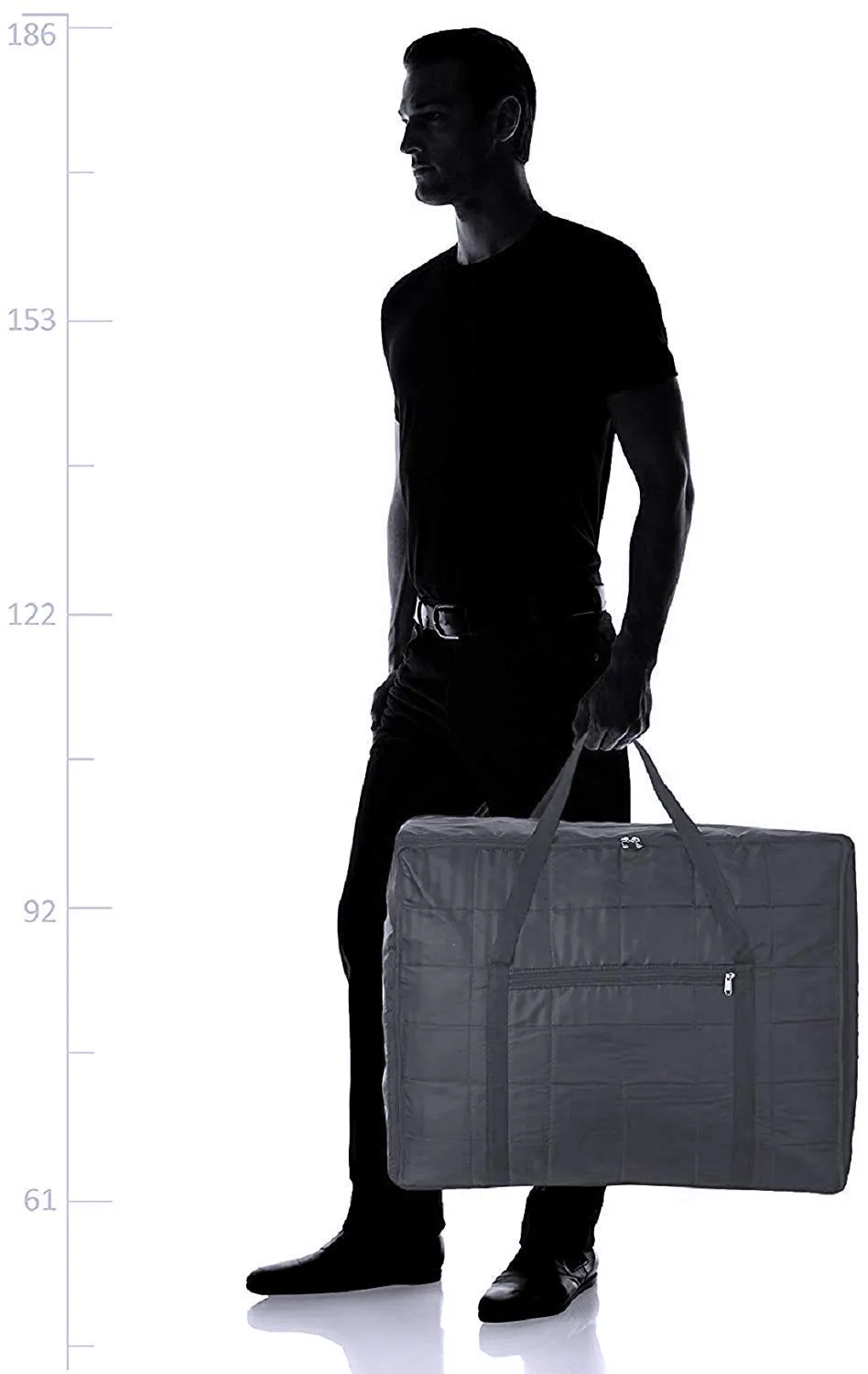 Kuber Industries Parachute 2 Pieces Jumbo Attachi Bag Travel Handbag Storage Carrying Bag, Blanket Cover, Duffle, Travel Multi-Purpose Bag (Grey) CTKTC134654