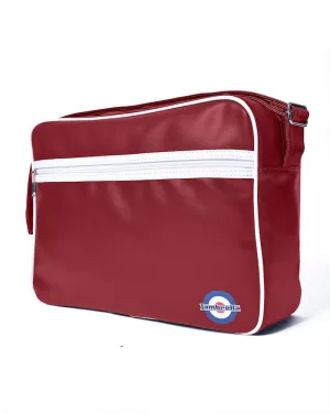 Lambretta Men's T20074 Retro Flight Bag Burgundy White