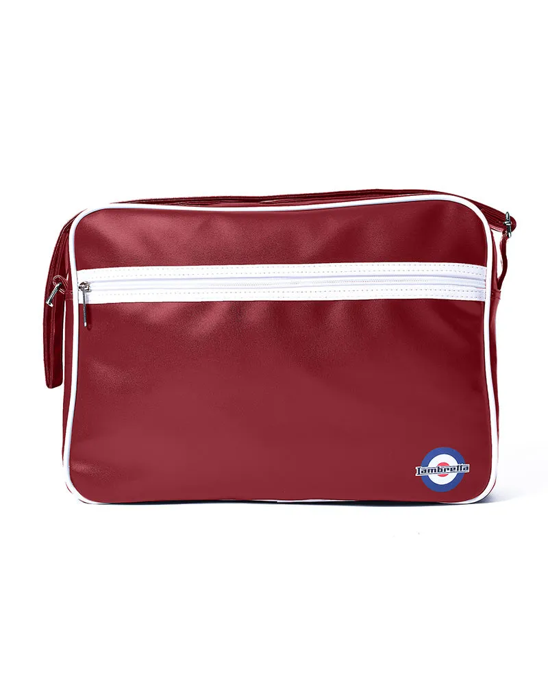 Lambretta Men's T20074 Retro Flight Bag Burgundy White