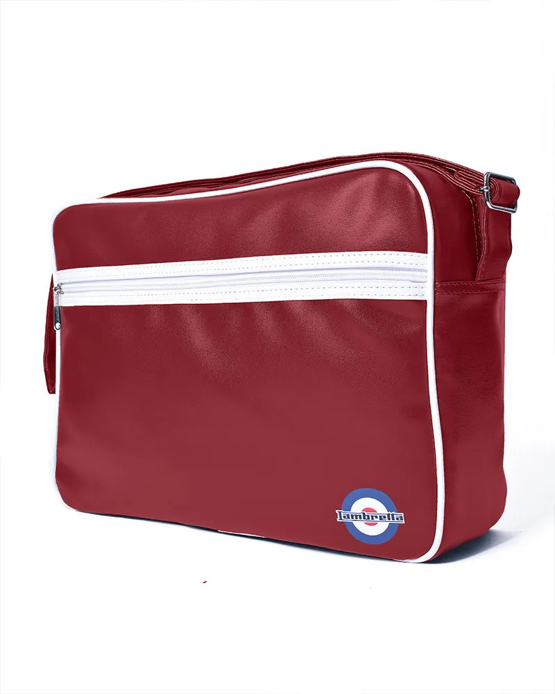 Lambretta Men's T20074 Retro Flight Bag Burgundy White