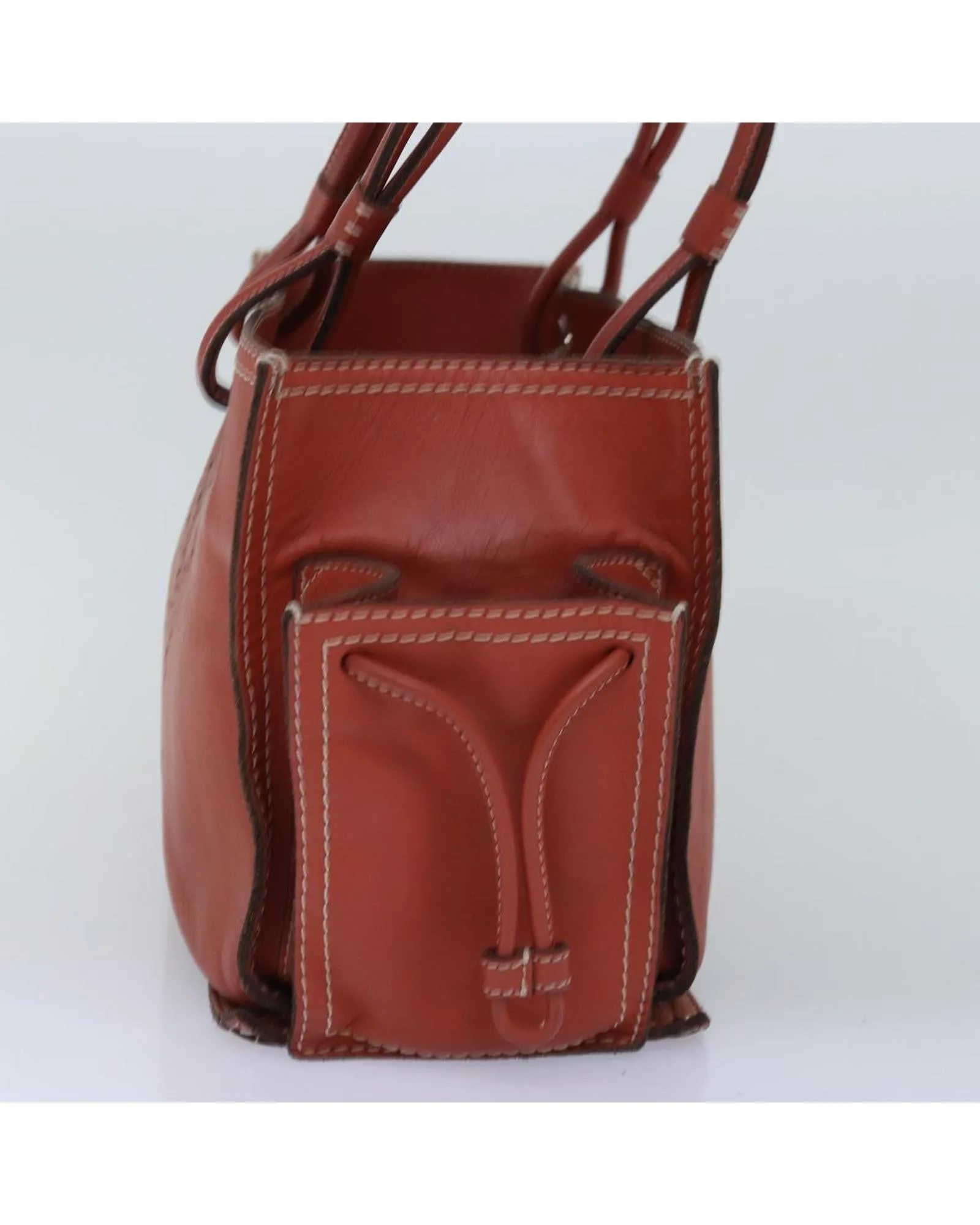 Leather Anagram Tote Bag in Orange by LOEWE