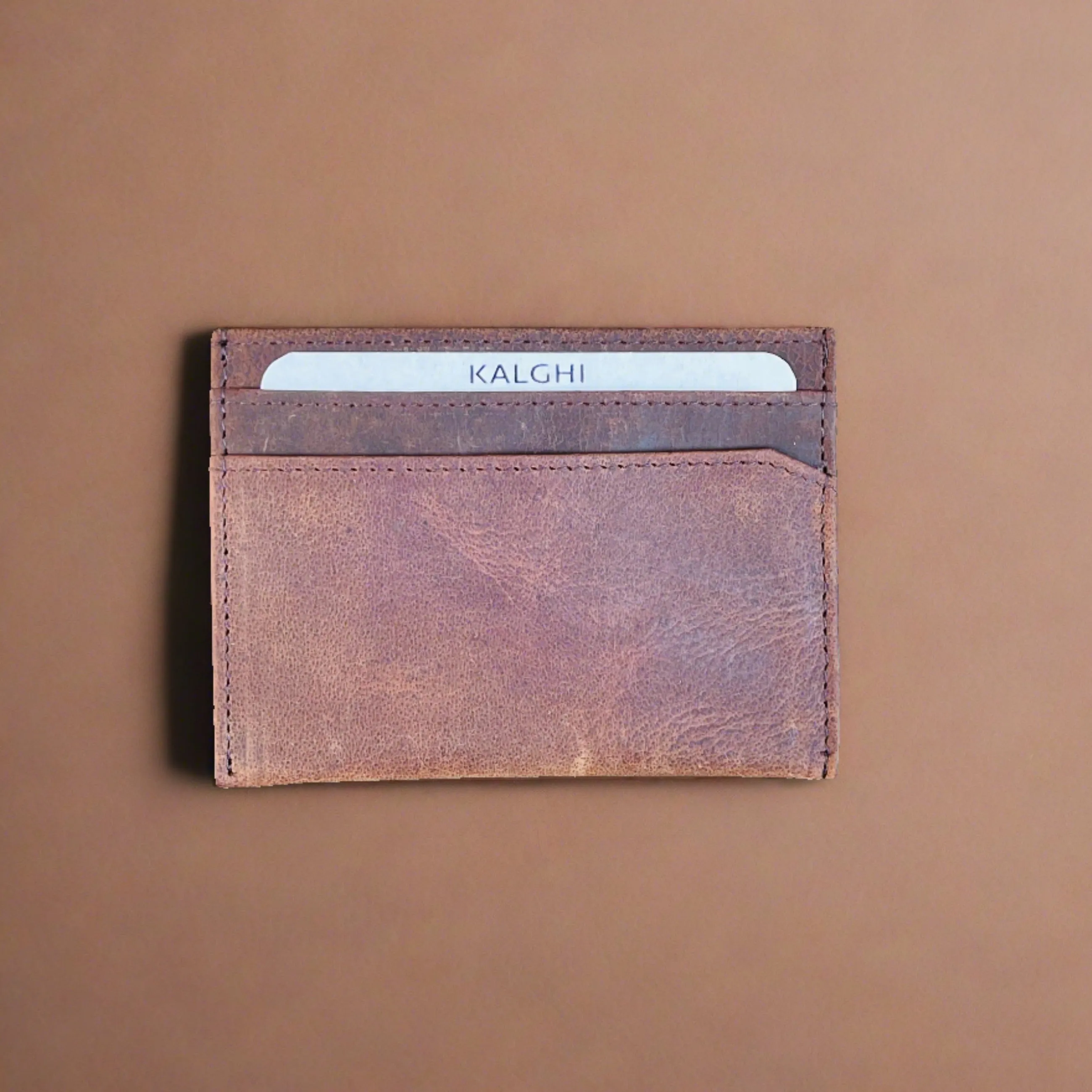 Leather Card Holder with Message and Name - KALGHI