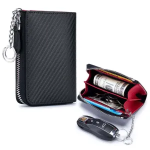 Men's Carbon Fiber Leather RFID Wallet with Coin Pocket – NZ