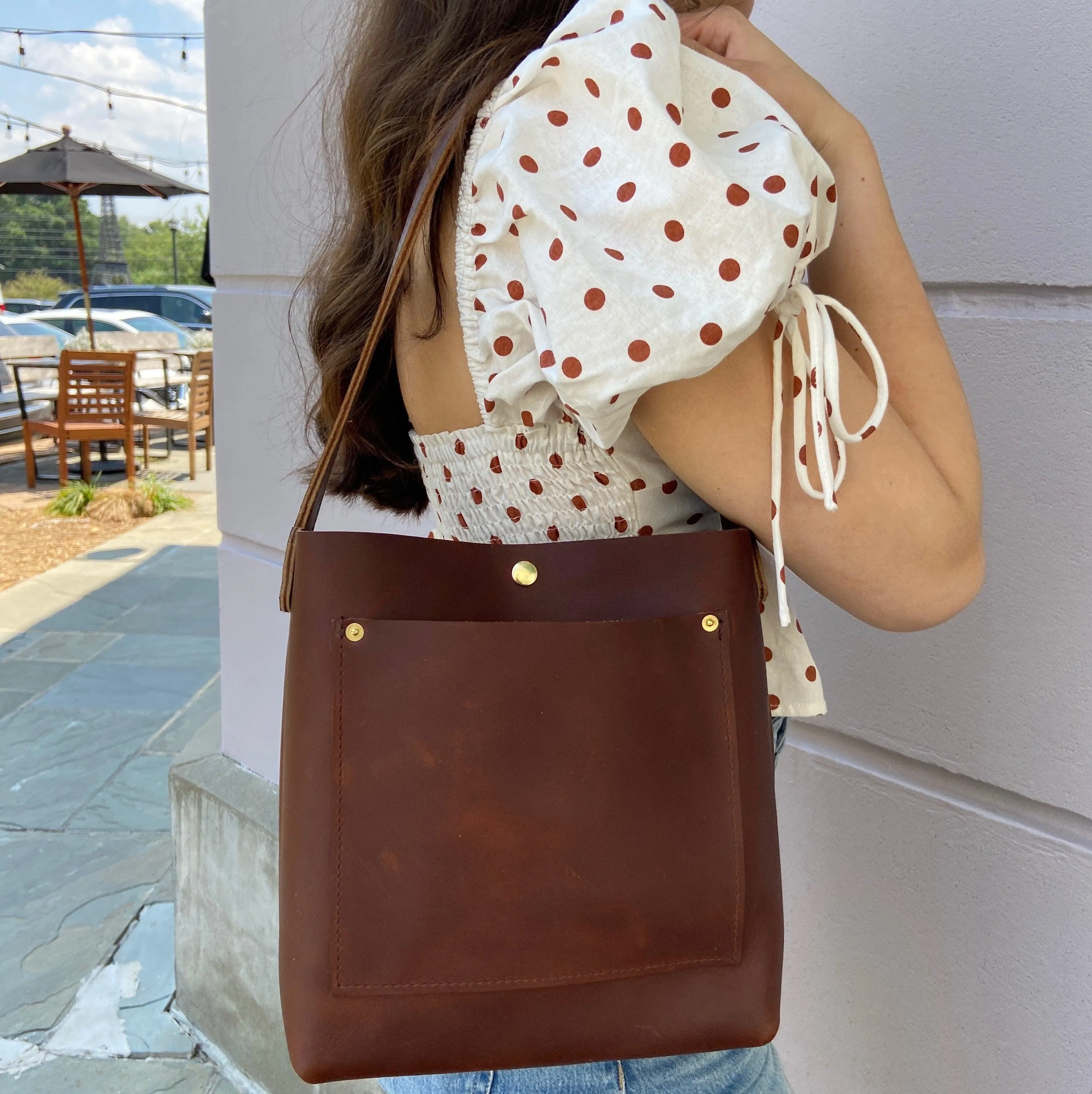 Mini Hobo Tote in Walnut