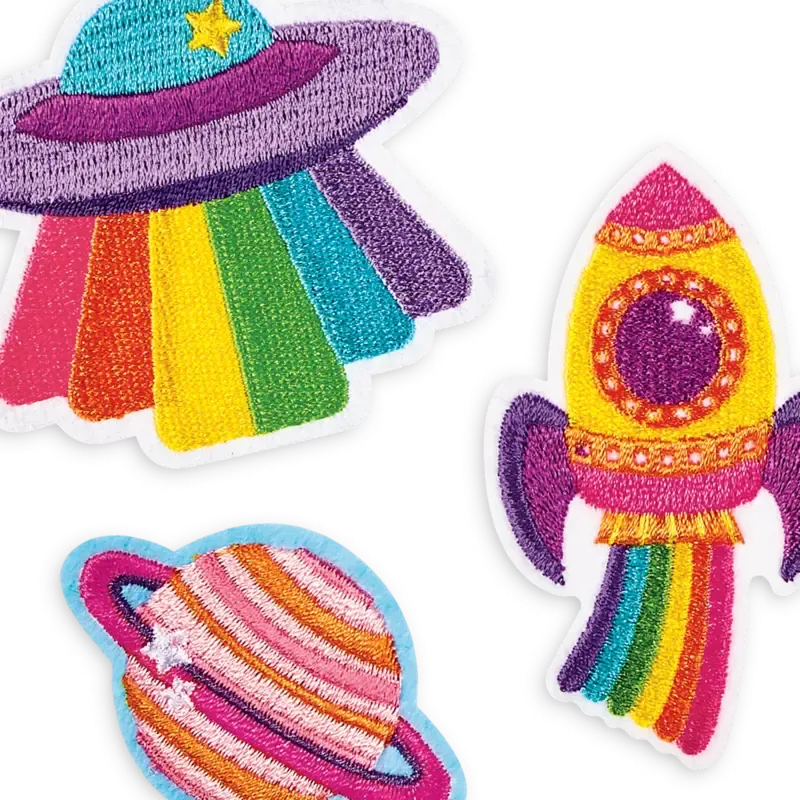 Patch 'em outta this world iron on patches - set of 3